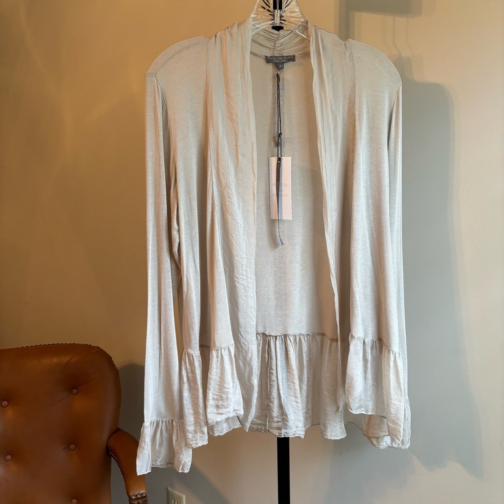 Piazza Del Tempio Long‎ Sleeve See Through Women’s Cardigan LG NWT